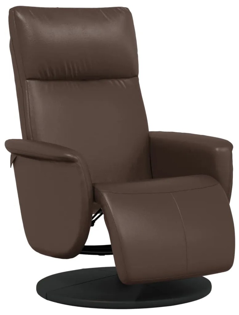 vidaXL Fotoliu rabatabil cu suport de picioare, maro, piele ecologică