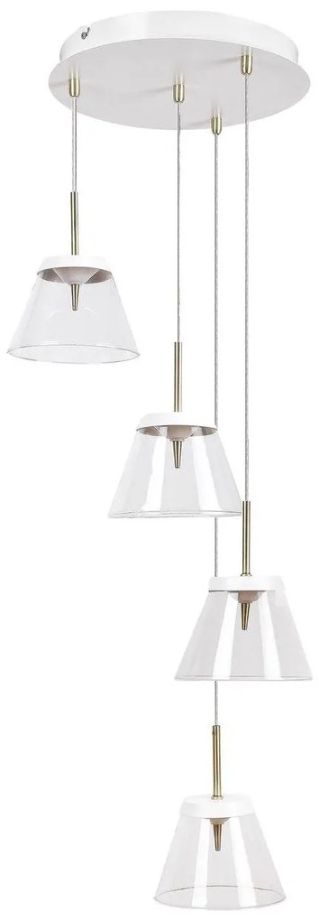 Lustra LED cu 3 pendule din metal finisaj bronz si alb AVIANA 5032 RX
