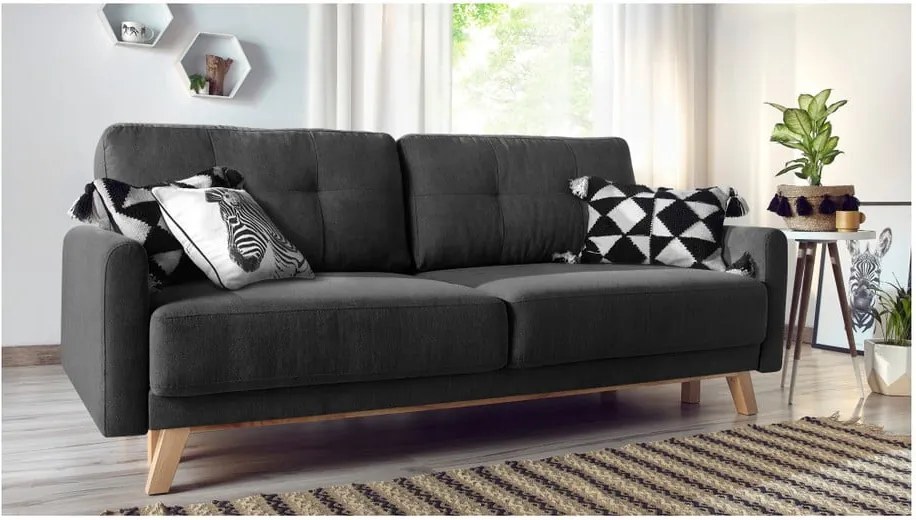 Canapea extensibilă Bobochic Paris Balio, gri închis