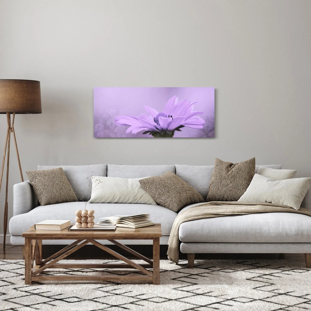 Tablou - Flori mov (120x50 cm)