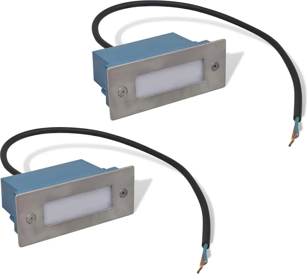 vidaXL Corpuri de iluminat trepte cu LED, 2 buc., 44 x 111 x 56 mm