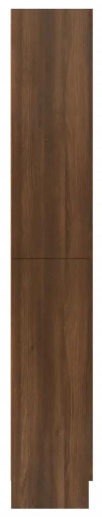 Dulap vitrina, stejar maro, 82,5x30,5x185,5 cm, lemn prelucrat