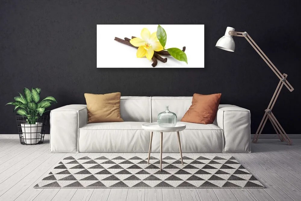Tablou pe panza canvas Frunze de vanilie Floral Brun Galben Verde