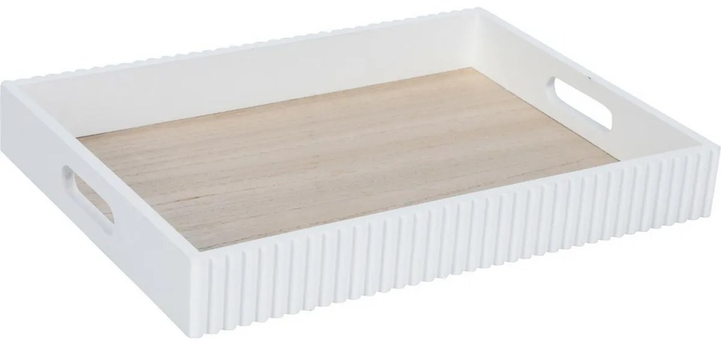Set de tăvi de servire Stripes albe, 2 buc