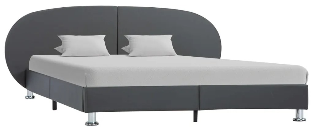 285419 vidaXL Cadru de pat, gri, 180 x 200 cm, piele ecologică