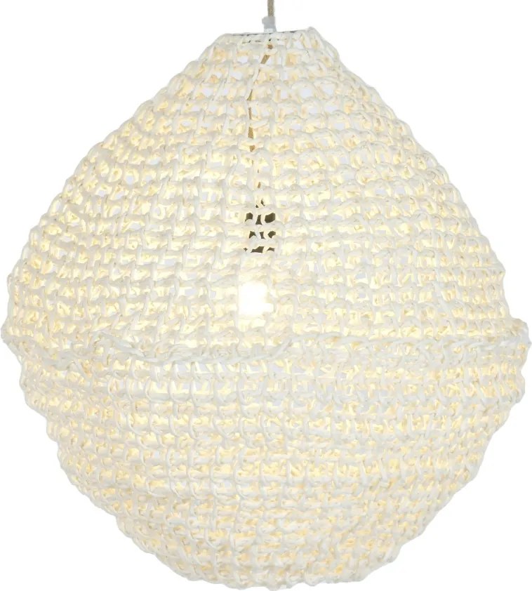 Lustră suspendată din fibre naturale împletite, natur, 66 x 60 cm, „Conches”