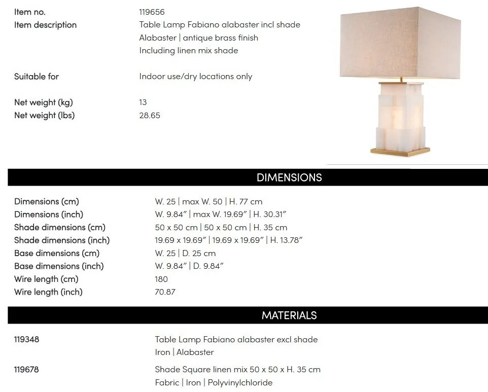 Veioza, Lampa de masa LUX Fabiano