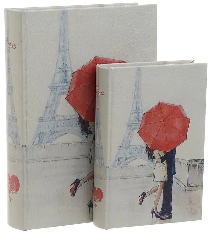 Set 2 cutii decorative tip carti Tour Eiffel