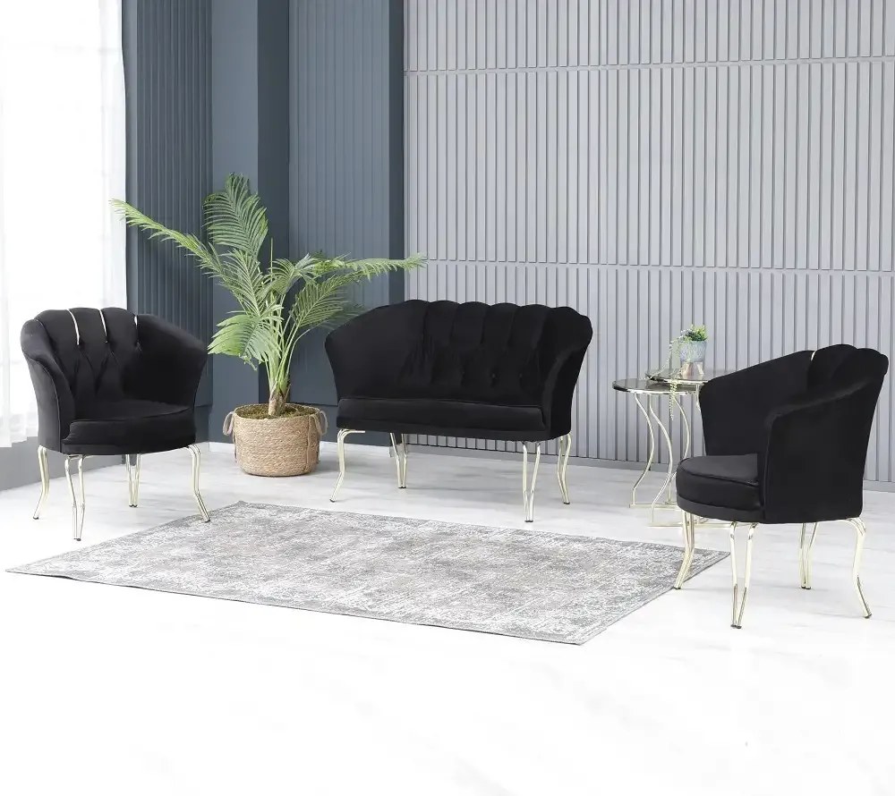 Canapea 2 locuri  Viena ,negru auriu