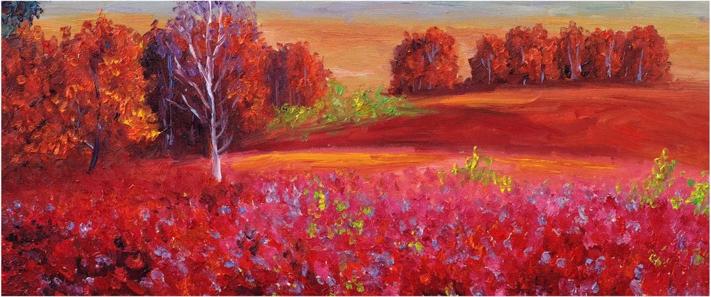 Tablou - Peisaj roșu (120x50 cm)