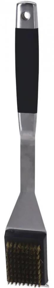 Perie gratar Karll cu maner cauciucat, otel inoxidabil, negru/gri, 42 x 6.2 cm