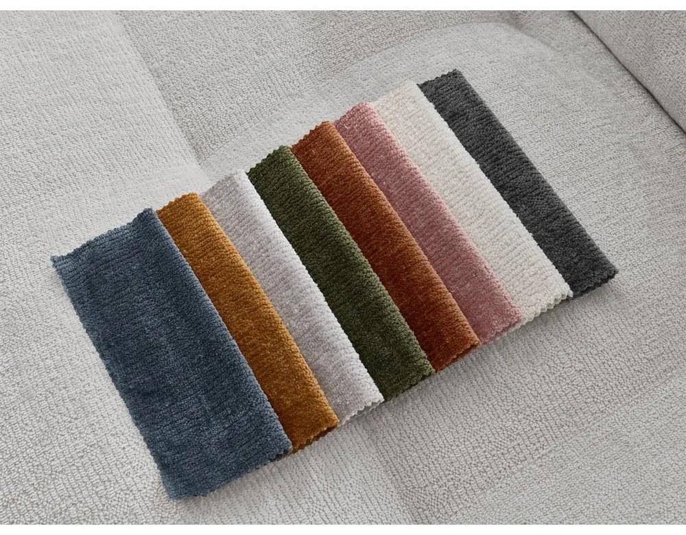 Canapea gri deschis cu tapițerie din chenille 237 cm Whesley – Bobochic Paris