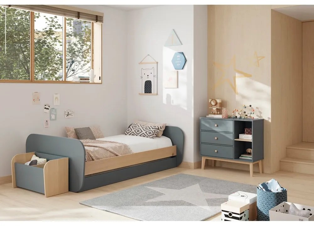 Comodă de copii verde prăfuit 90x81x40 cm Esteban – Marckeric