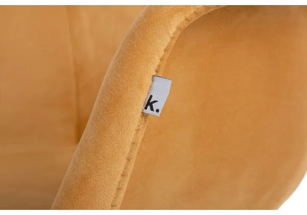 SET 2x scaun de sufragerie NEREA 80x60,5 cm galben/fag