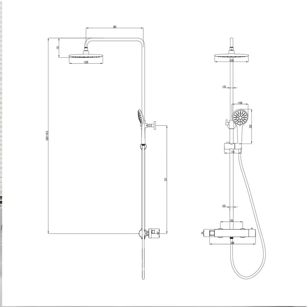 Coloana dus cu baterie termostatata Lemark Bronx, grafit mat - LM3770GM