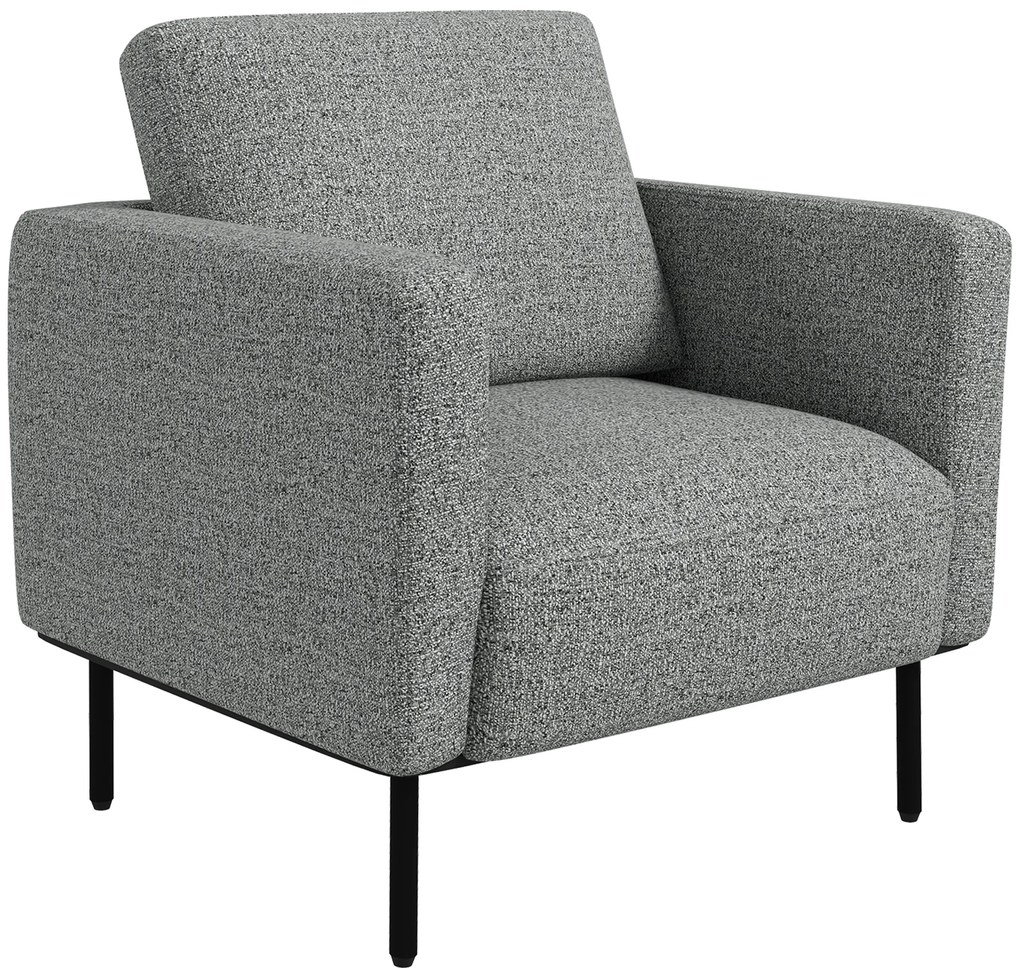 HOMCOM Fotoliu de salon fotoliu din material textil 1 loc acoperire aspect lin picioare din oțel 79 x 76 x 65 cm gri negru | Aosom Romania