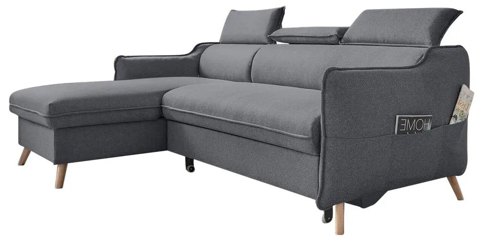 Colțar gri închis extensibil (cu colț pe partea stângă ) Sweet Harmony – Miuform