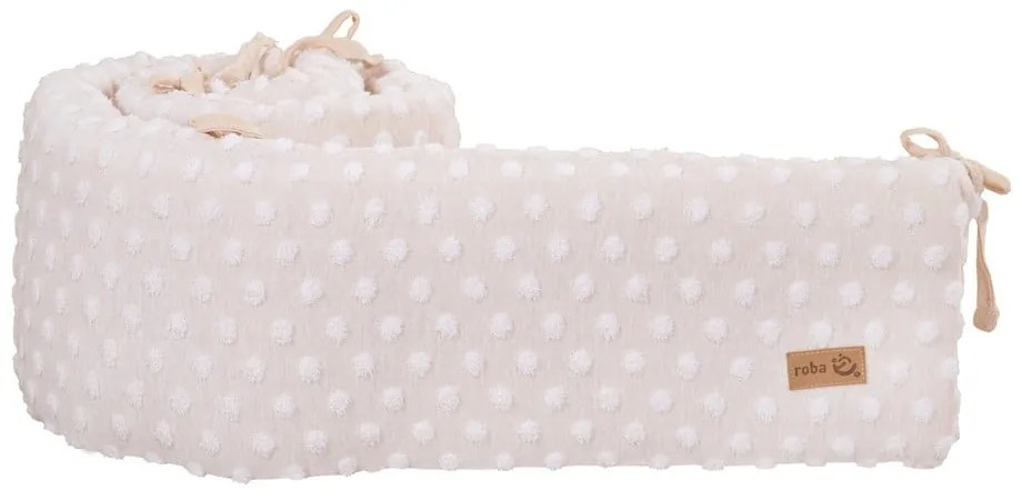 Apărătoare pentru pătuț bej din amestec de bumbac 170 cm Frosty Almond – Roba
