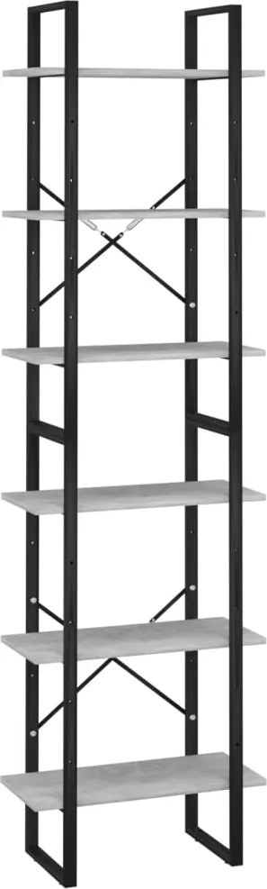 vidaXL Raft de depozitare, gri beton, 60x30x210 cm, lemn compozit