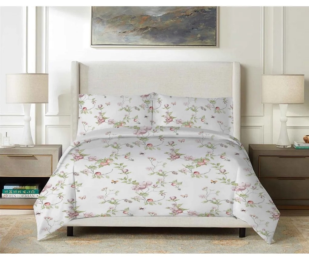 Lenjerie de pat Matex Satin Floare de măr , 140 x 200 cm, 70 x 90 cm