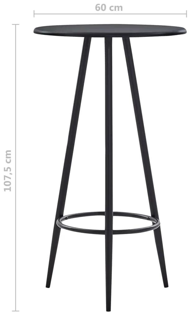 Masă de bar, negru, 60 x 107,5 cm, mdf