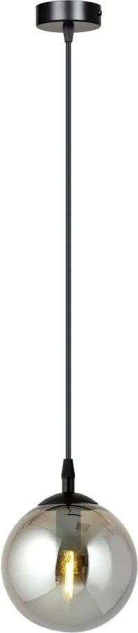 Lustră suspendată pe cablu COSMO 1xE14/10W/230V Ø 14 cm negru/negru fumuriu