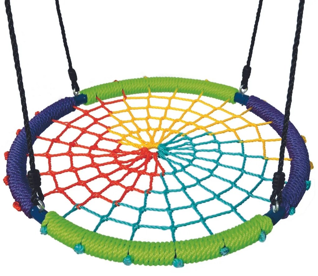 Leagăn rotund pentru copii Bino colorat,100 x 160 cm