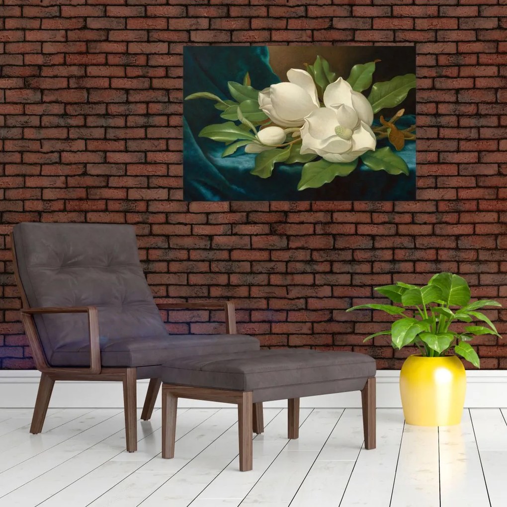 Tablou - Martin Johnson Heade, Giant Magnolias on a Blue Velvet Cloth, reproducere (90x60 cm)