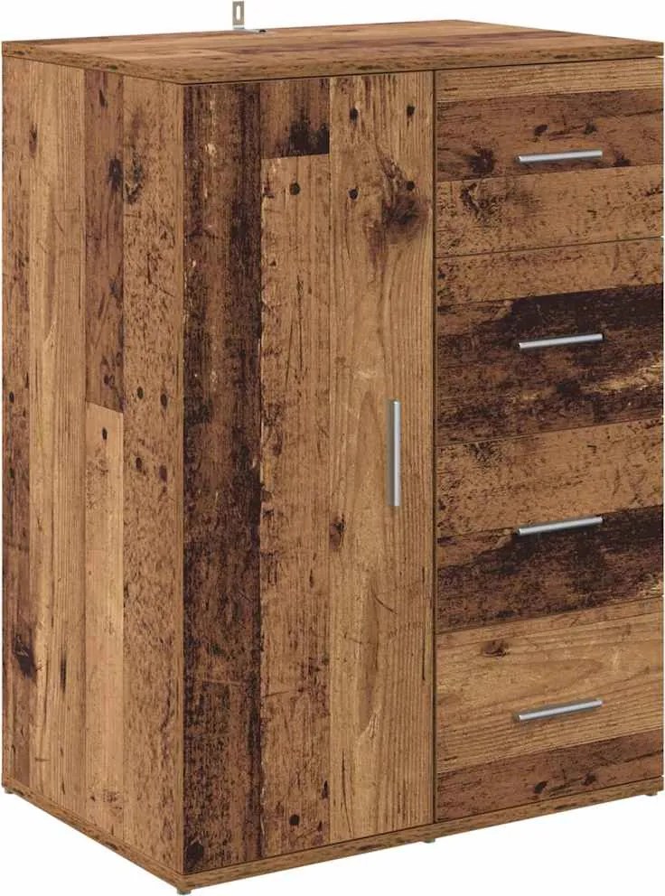 vidaXL Bufet cu sertar Lemn Vechi 59 x 39 x 80 cm Lemn compozit
