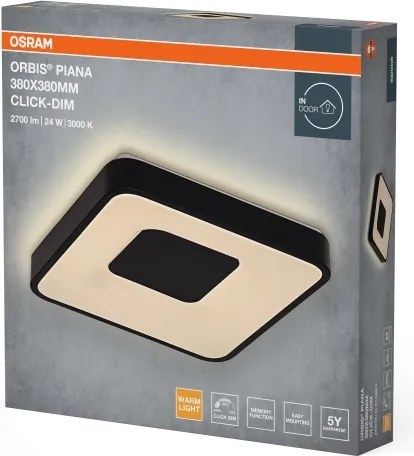 Osram - Plafonieră LED dimabilă ORBIS PIANA LED/24W/230V 38x38 cm neagră