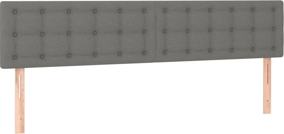 vidaXL Tăblii de pat, gri închis, 200x5x78/88 cm, textil