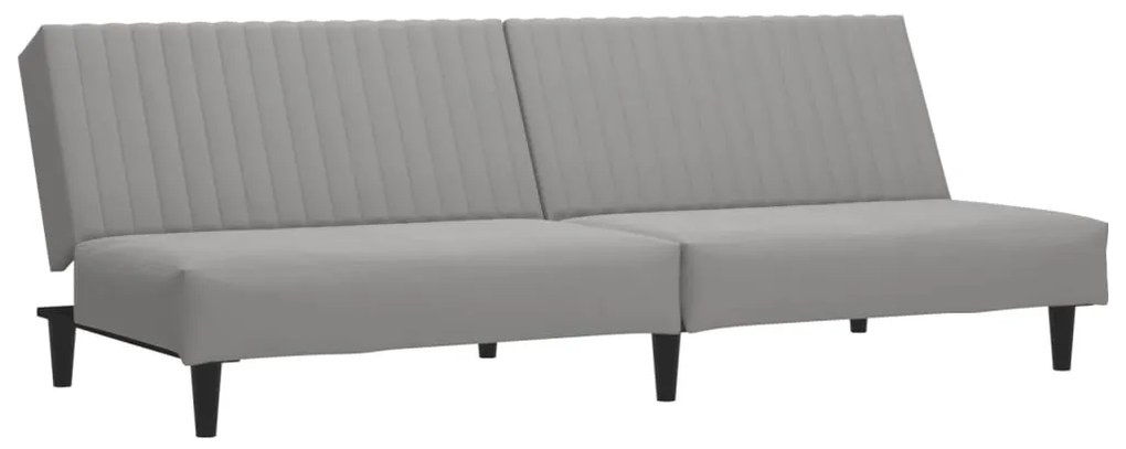337639 vidaXL Canapea extensibilă cu 2 locuri, gri deschis, catifea