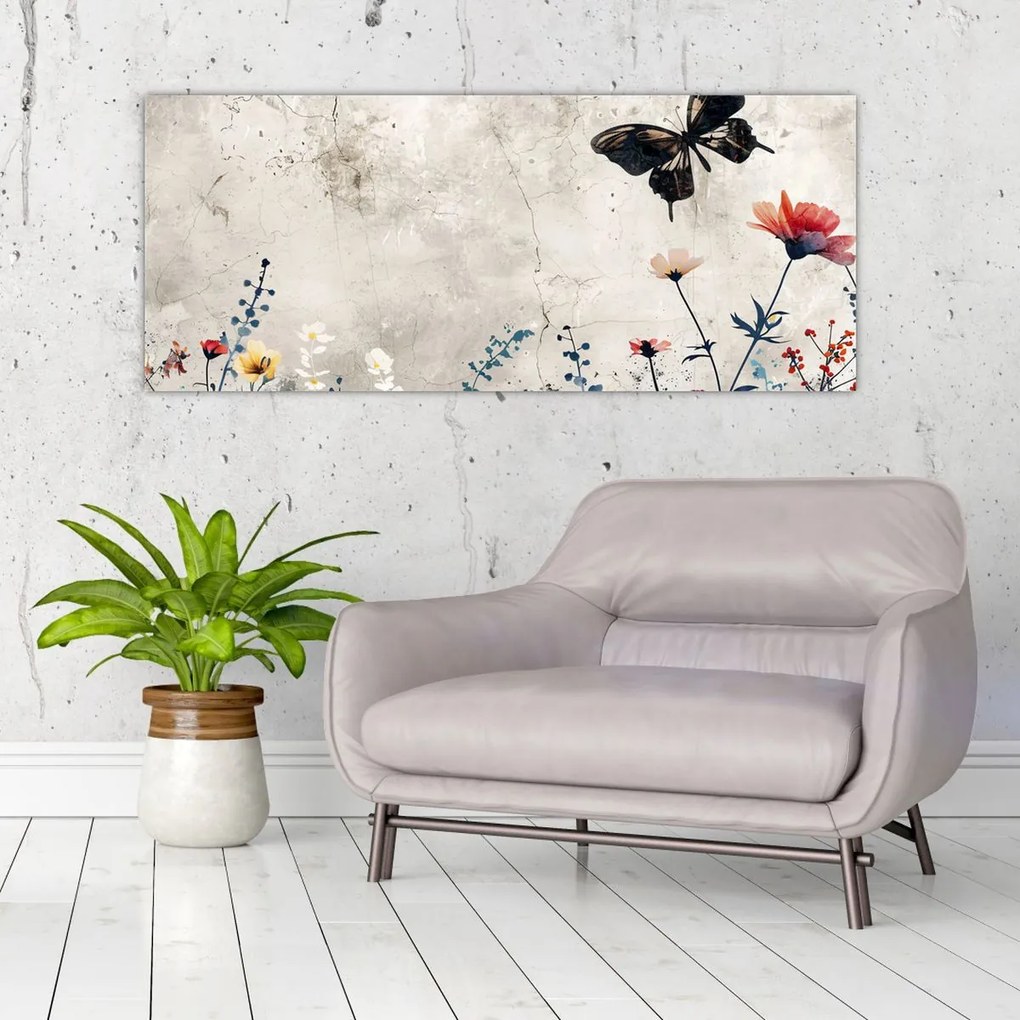 Tablou - Pajiște în beton (120x50 cm)