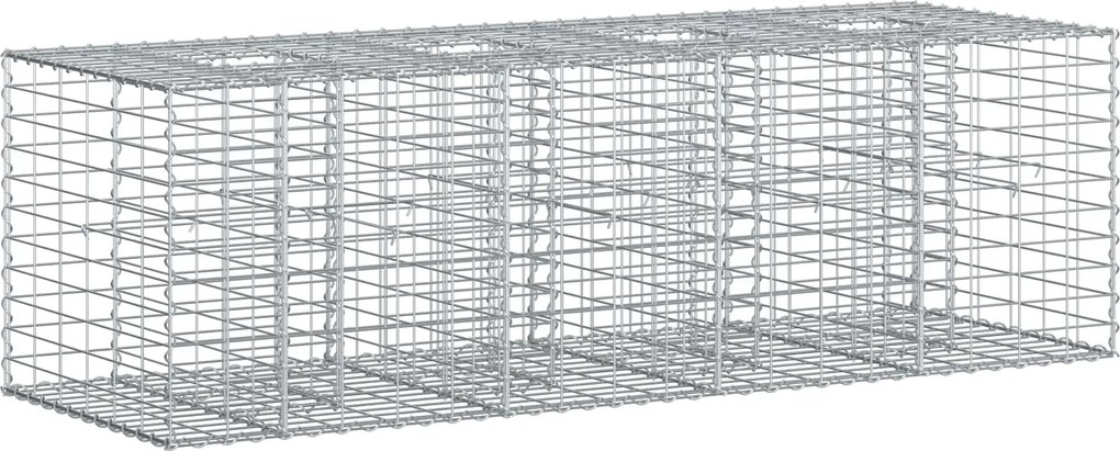vidaXL Pat ridicat din gabion Argintiu 180 x 60 x 55 cm