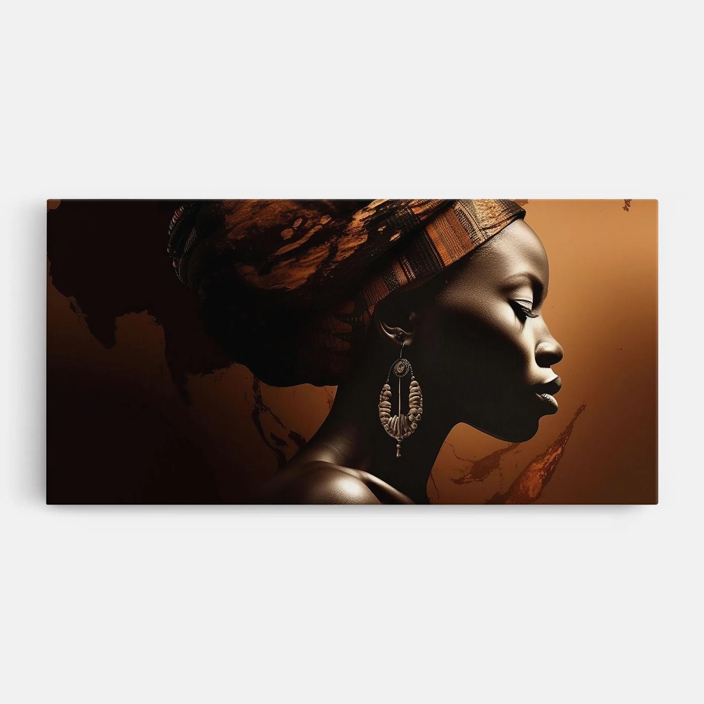 Tablou Canvas, 60x120cm, Dormitor si Living, Femei, Femei africane, Interesting African Earrings
