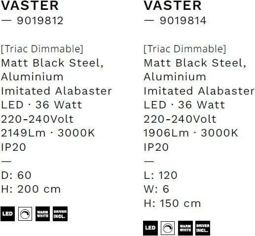 Lustra LED suspendata design decorativ VASTER D-60cm
