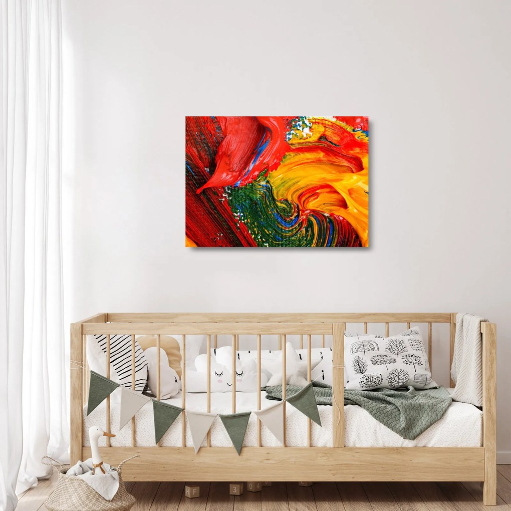 Tablou pe sticlă - Abstractizare albăstrire cu o perie (70x50 cm)