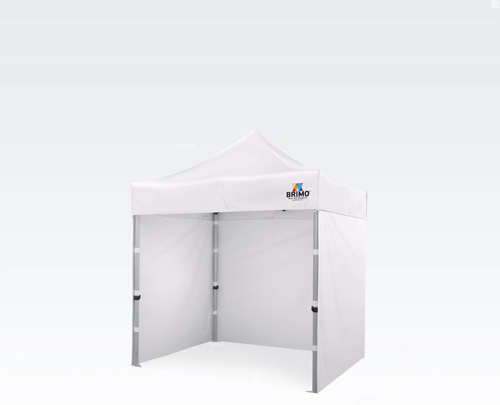 Soluție exclusivă pentru marketingul dumneavoastră: Cort tip foarfecă 2x2 m – Fără efort, cu impact maxim! - cu 3 pereți - Alb