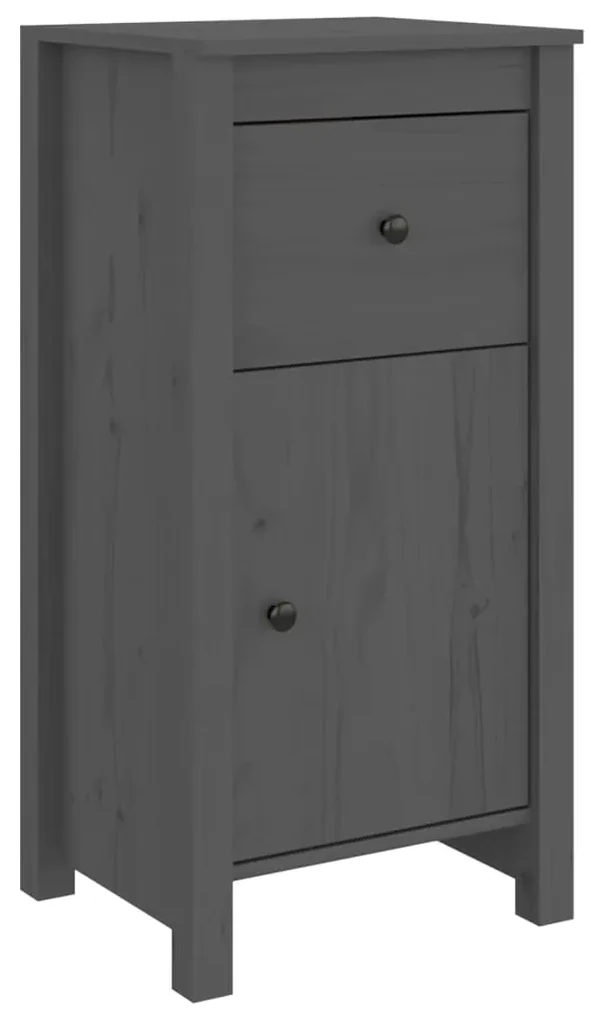 813758 vidaXL Servantă, gri, 40x35x80 cm, lemn masiv de pin