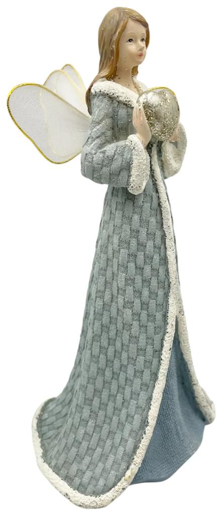 Figurina Inger cu inimioara in maini, Vintage Elsa, 17cm