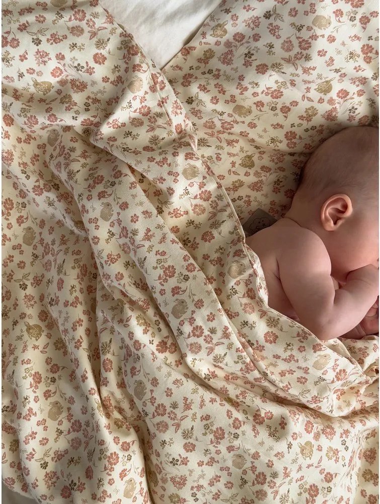 Lenjerie de pat pentru copii, bej din bumbac organic pentru pătuț 70x100 cm Augusta – Cam Cam Copenhagen