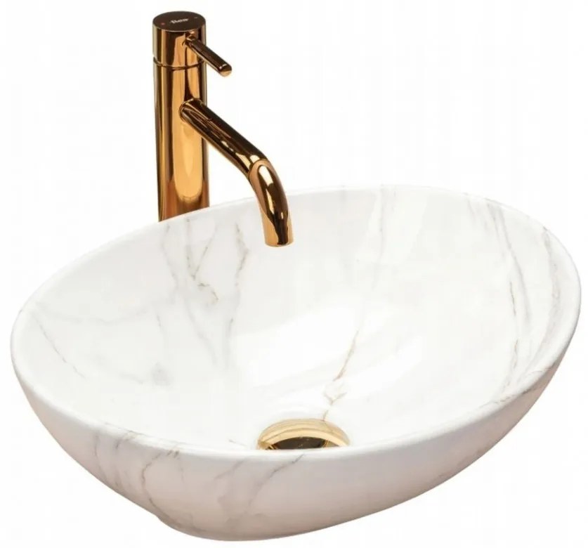 Lavoar Sofia Shiny Marmura ceramica sanitara - 34,5 cm