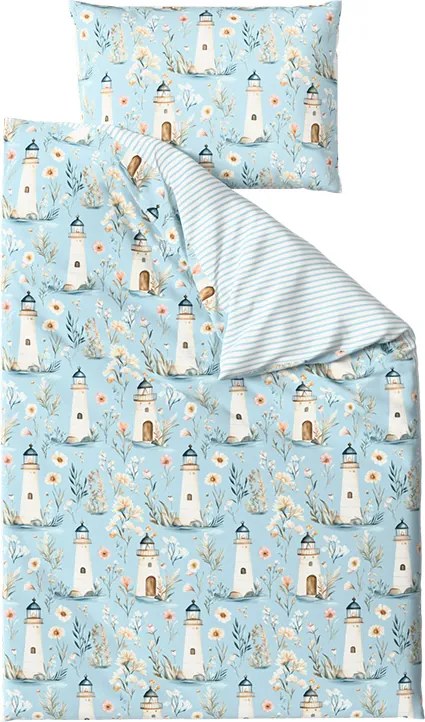 Lenjerie de pat din bumbac LIGHTHOUSE POLY albastru Dimensiune lenjerie de pat: 70 x 90 cm | 140 x 200 cm