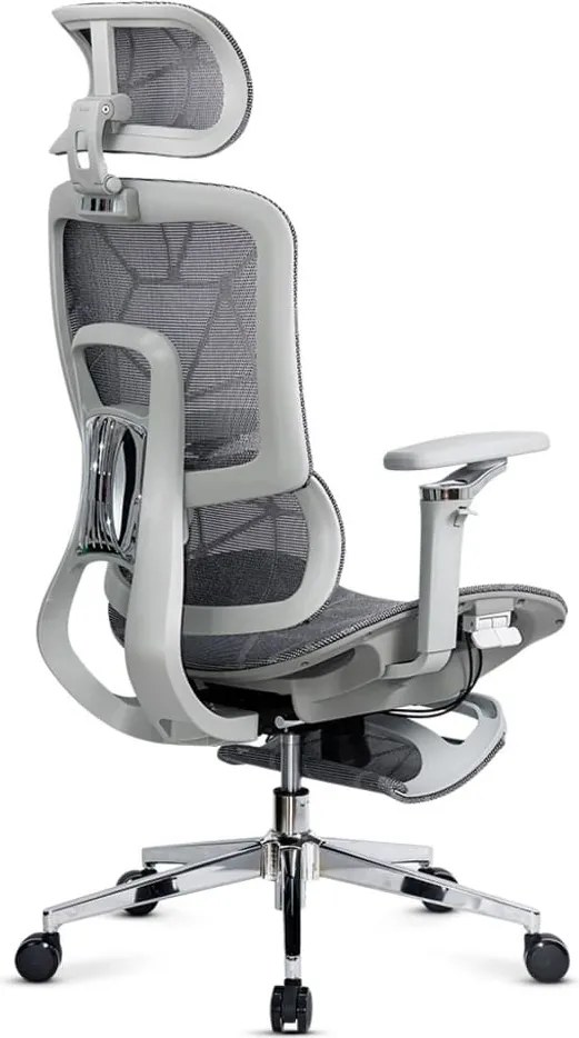Scaun ergonomic SYYT 9520 gri, brațe 4D și șezut reglabil