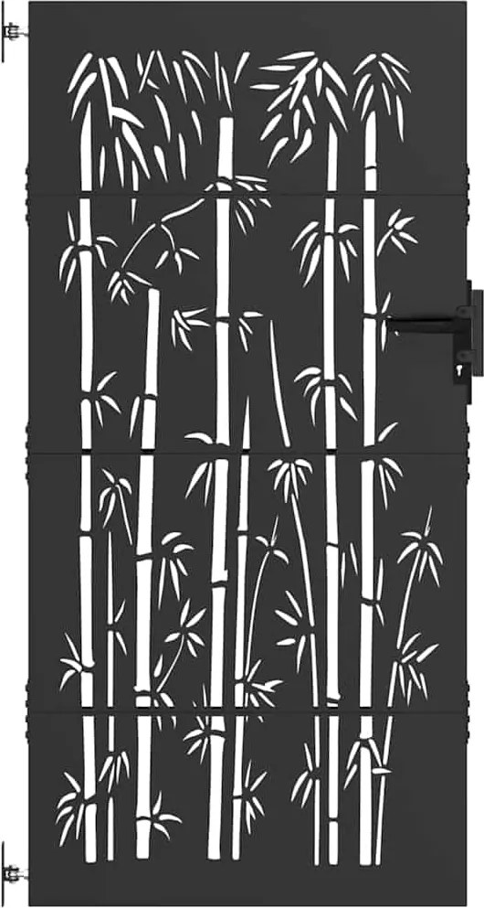 vidaXL Poartă de grădină Negru 85 x 100 cm Oțel vopsit în pulbere