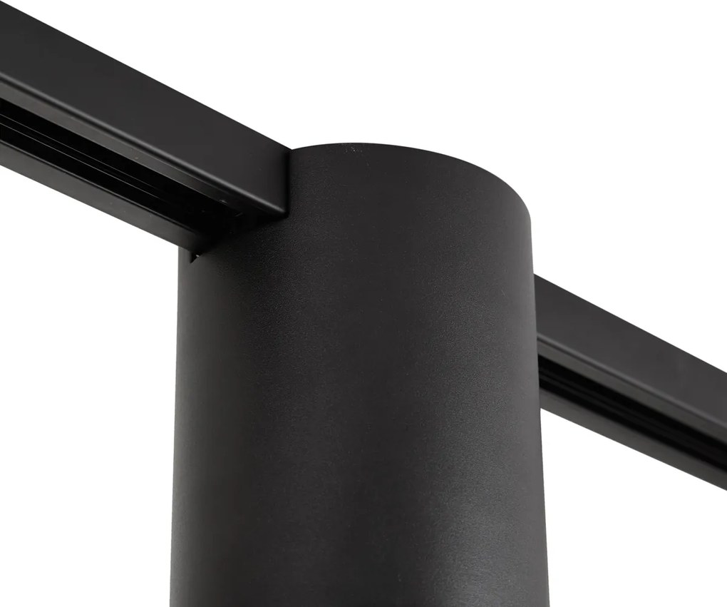 Sistem de iluminat pe șină modern negru cu 2 spoturi monofazate - Iconic Rondoo Up