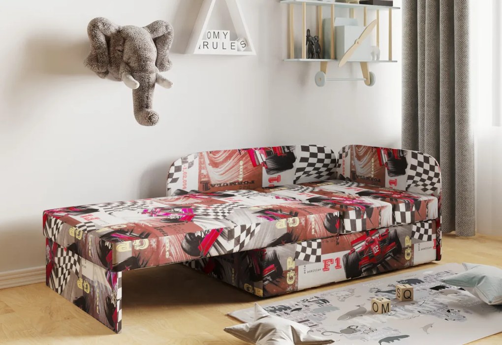 Supermobel Canapea extensibila copii MILO, 107x64x78, pilka/casablanka 16, stanga