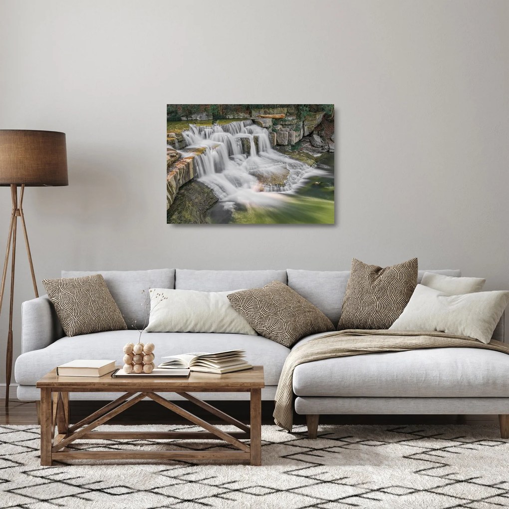 Tablou pe sticlă cu cascade (70x50 cm)