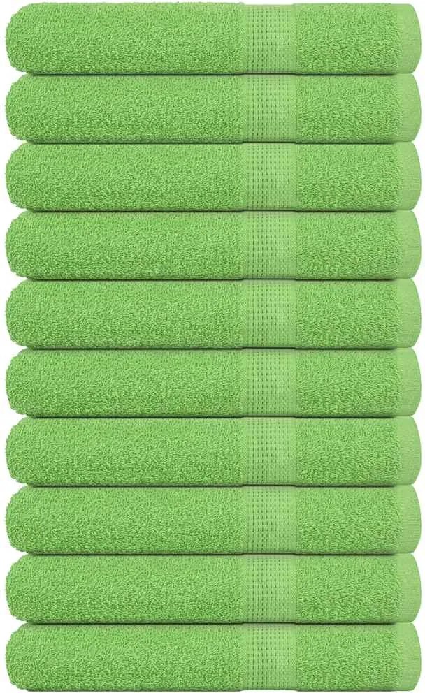vidaXL Prosoape FROGN 10 buc., verde măr, 100x200 cm, 360 g/m²