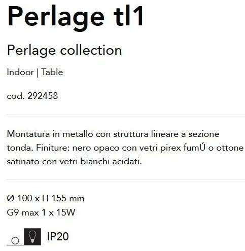 Lampa de masa moderna Perlage tl1 alama/alb